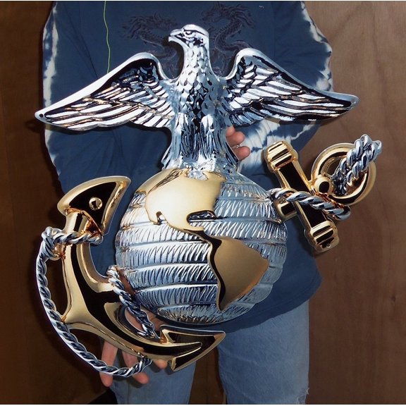 USMC Globe and Anchor Metal Wall Hanging Sign : 19" x 19"
