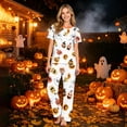 thumbnail image 4 of 2026 Matching Family Halloween Pajamas Set, Fall Sleepwear, Ghost & Pumpkin Printed Holiday Sleepwear, Soft Loungewear PJs Outfit, 4 of 5