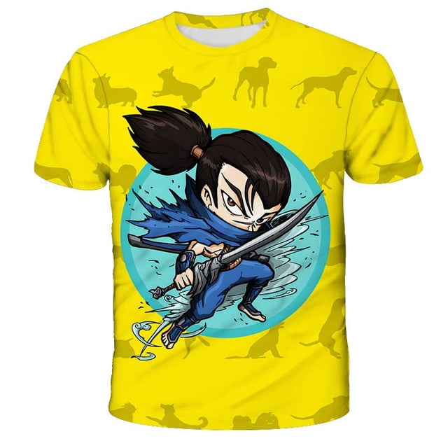 Funny Printing T-shirt 3D Printed Kids T Shirt Fashion Casual Cartoons T-shirt Boys Girls Children's clothing7T Gong Bohan LED