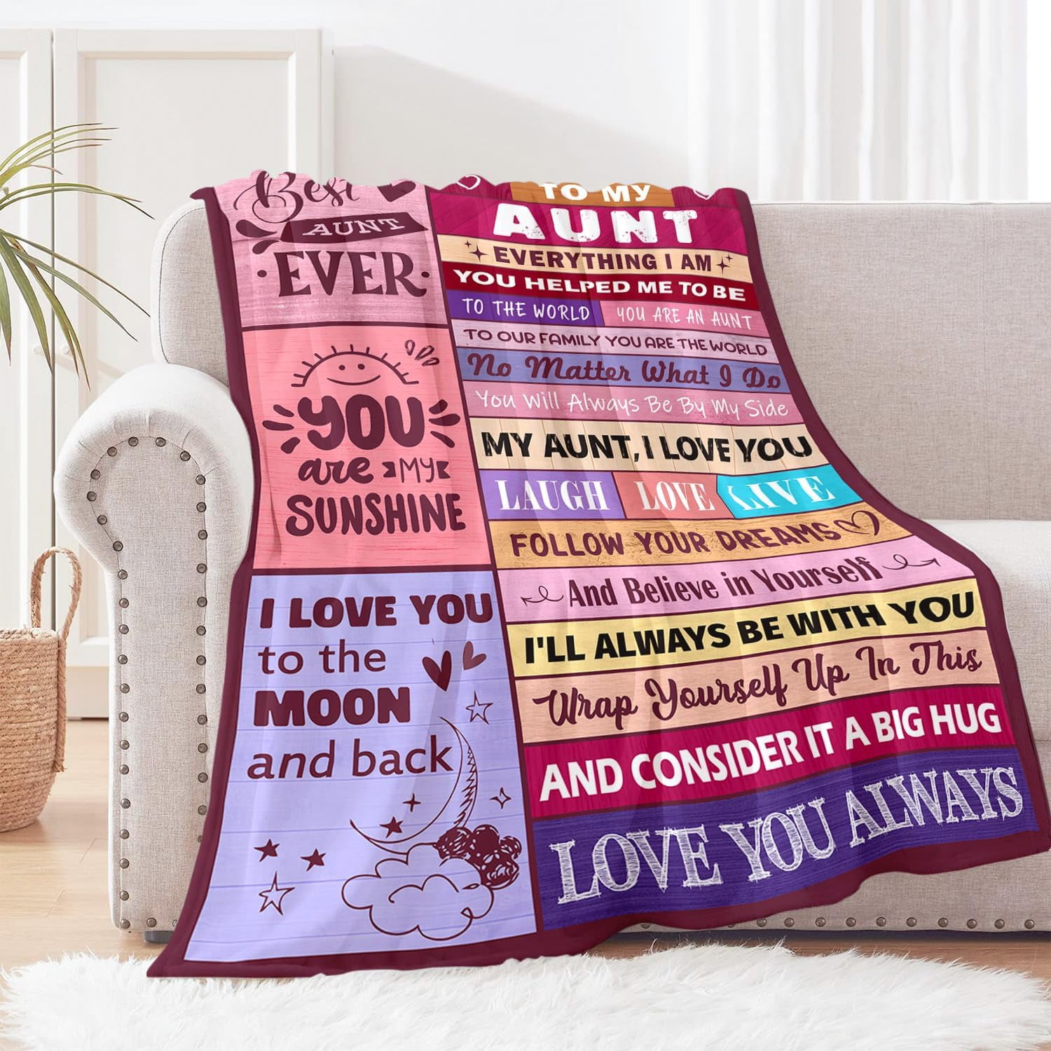 Aunt Gifts, Gifts for Aunt from Niece Nephew, Best Aunt Ever Gifts, Great Aunt Gifts, Best Aunt Ever Gifts, Auntie Gift Ideas, Christmas Mothers Day Birthday Gifts for Aunt, Aunt Blanket