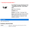 thumbnail image 2 of Front Right Passenger Side Bumper End - Compatible with 2004 - 2007 Nissan Titan 2005 2006, 2 of 2