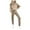 Khaki, variant on Fgnfyis Women Fashion Casual Solid Shirt Round Neck Blouse Pocket Pant Suit Pants Sets for Women Women's Trousers Suit Beige XXL