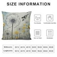 thumbnail image 5 of COMIO  Blue Dandelion Pillow Cover for Living Room Decor Rustic Farm Plants Botanical Square Soft Throw Pillow Dragonfly Watercolor Flowers Decorative Cushion Cover,White, 5 of 5