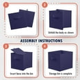 thumbnail image 7 of Ornavo Home Foldable Collapsible Storage Box Bins Shelf Basket Cube Organizer With Dual Handles - Set of 6 - 13 x 15 x 13 - Navy Blue, 7 of 7
