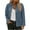 Blue, variant on Womens Casual Long Sleeve Lapel Jacket Coat Button Down Cropped Shackets with Pockets S-2XL