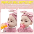 thumbnail image 4 of Rechale 6 Packs Magic Bottle Set, 2 Disappearing Magic Milk & Juice Bottles with Caps & 2 Toy Pacifiers Baby Doll Accessories Feeding Set Stuff for 3-12years Girls, 4 of 9
