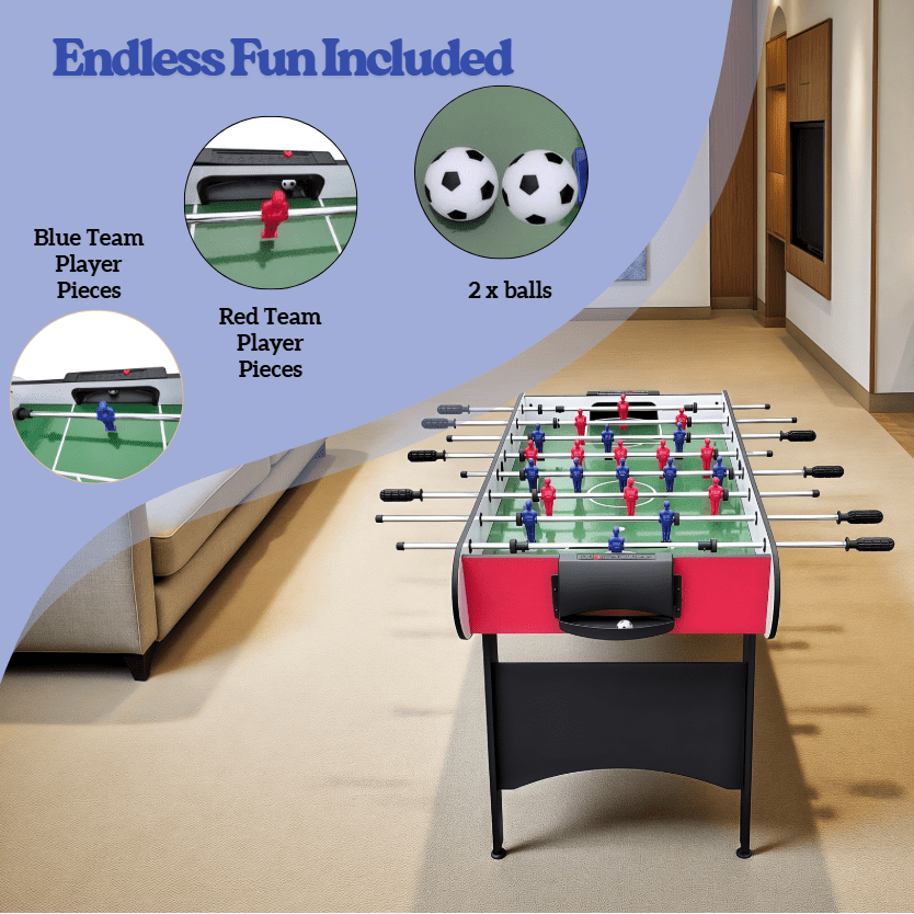 48in Football Table Game, Soccer Game at Home for Kids and Adults, Freestanding Footable Game Table