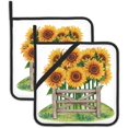 thumbnail image 1 of Faty-T 2 Pack Lemon Pot Holders for Kitchen Heat Resistant, Summer Lemons Flowers Potholders for Kitchens Washable for Cooking & Baking & Microwave, 1 of 14