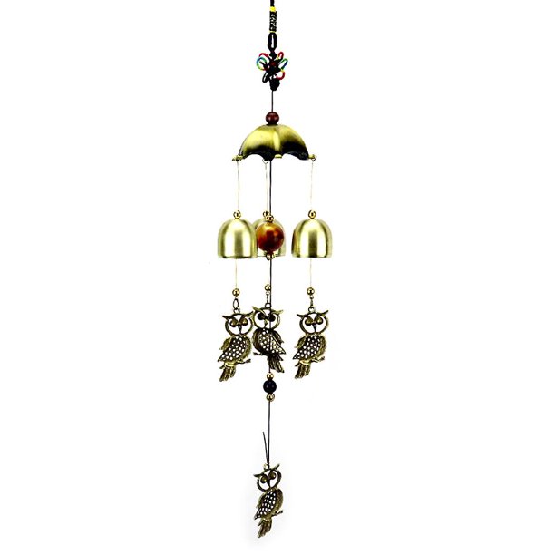Campanas de búho de aleación, carillón de viento, fiesta, jardín al aire libre, decoración de puerta, fiesta