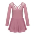 thumbnail image 2 of Alvivi Kids Girls Long Sleeve Ballet Dance Tutu Dress Ballroom Leotard Dancewear Pink 9-10, 2 of 7