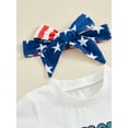 thumbnail image 6 of Aojekbee Baby Girl 4th of July Outfits Short Sleeve T-Shirt + Flare Pants + Headband Set Toddler Clothes, 6 of 10