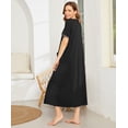 thumbnail image 4 of Ekouaer Women Robes Zipper Front Short Sleeve Full Length Housecoat with Pockets Loungewear, 4 of 6