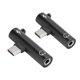 thumbnail image 1 of USB 2pcs USB C A 3.5 mm Adaptador de audio 2 en 1 Carga de audio USB C A Audio Jack ABS USB C A Audiojack para la Tableta del Teléfono, 1 of 7
