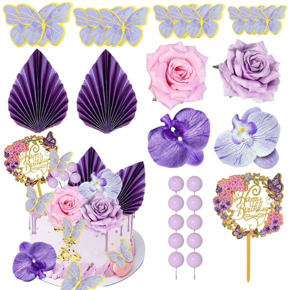 Decoración para tartas SDIDVIEXPERT Flower con forma de flor, 27 unidades
