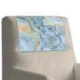thumbnail image 4 of SCRAWLGOD Marble Print Blue Headrest Cover for Recliner Chair 2 Piece Recliner Headrest Protector Recliner Sofa Cover Couch Head Covers Sofa Head Protector 17x27 in, 4 of 7