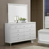 Global Furniture Catalina 9 Piece Dresser & Mirror in Metallic White - (Dresser Only)