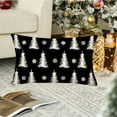 thumbnail image 2 of Merry Christmas Trees Black White Snowflake Throw Pillow Covers Winter Xmas Rectangular Decorative Pillow Cases Cushion Cover Outdoor Decorations Sofa Cotton Linen 12x20 Inch, 2 of 6
