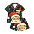 thumbnail image 6 of Hxshgdsn Womens Christmas Pajamas Set Short Sleeve Tops And Elastic Shorts With Pocket Loungewear Green 5 2Xl, 6 of 7