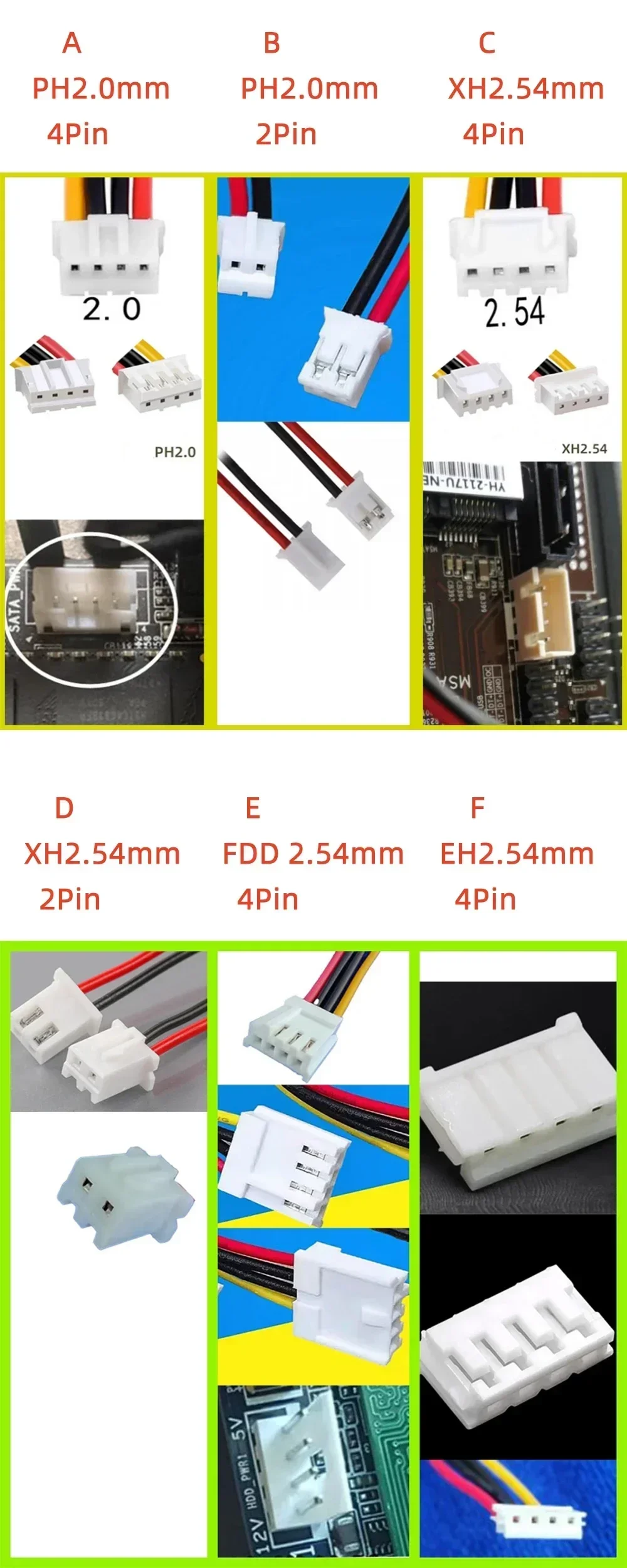 7+15 22P to SATA Hard Disk Drive IDE EH FDD XH2.54 PH2.0 2Pin 4pin PC Power Data Cable 2in1 For HTPC HIN MINI ITX Mainboard Cord