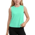 thumbnail image 2 of HAOTAGS Big Girls Sport Tank Tops(5-15) Summer Quick Dry Shirts for Runnning & Outdoor Sports Mint Green Size 9-10Years, 2 of 10