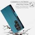thumbnail image 4 of PU Leather Case Compatible with Samsung Galaxy S24 Ultra, Classic Kickstand/Cover/Wallet/Flip Magnetic Protective Case with Card Slots & Horizontal Stand Phone Case for Galaxy S24 Ultra, Blue, 4 of 7