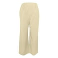 thumbnail image 3 of SELONE Palazzo Pants for Women High Waist High Rise Baggy Wide Leg Casual Long Pant Solid Color High-waist Loose Pants for Everyday Wear Running Errands Work Casual Event Khaki XXL, 3 of 4