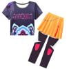 Popular Singer Group Cosplay Costume Set, Pop Star Printed Graphic T-Shirt and Yellow Skirt Halloween Costumes Outfit, for Halloween Cosplay Party, 100