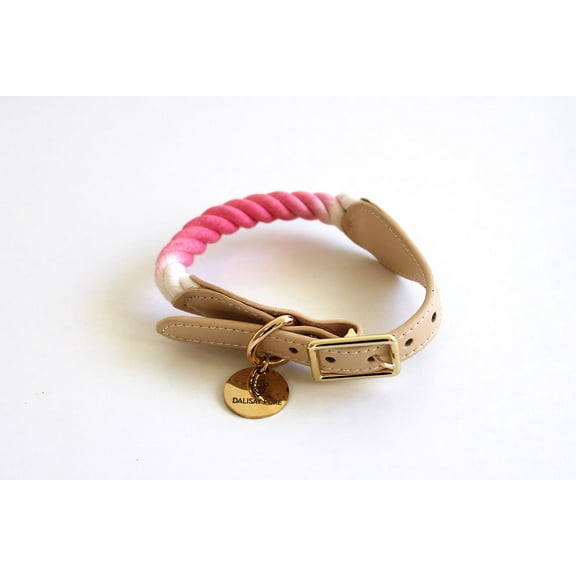 Dalisay Pure Barking Pink Beyond Par Cotton Rope Buckle Dog Collar