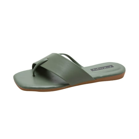 

Youmylove Leisure Women Slide Slippers Fashion Summer Square Toe Flat Flip Flops Shoes Casual Sandals Leisure Comfort Cozy Daily Walking