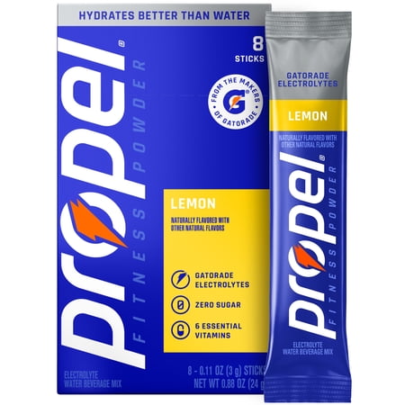 Propel Zero Sugar Lemon, On the Go Packs, Electrolyte Powder Drink Mix, 0.11 oz, 8 Count packets