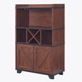 thumbnail image 4 of 24/7 Shop At Home Drvo Multi-Storage Buffet Sideboard Credenza, Vintage Walnut, 4 of 5