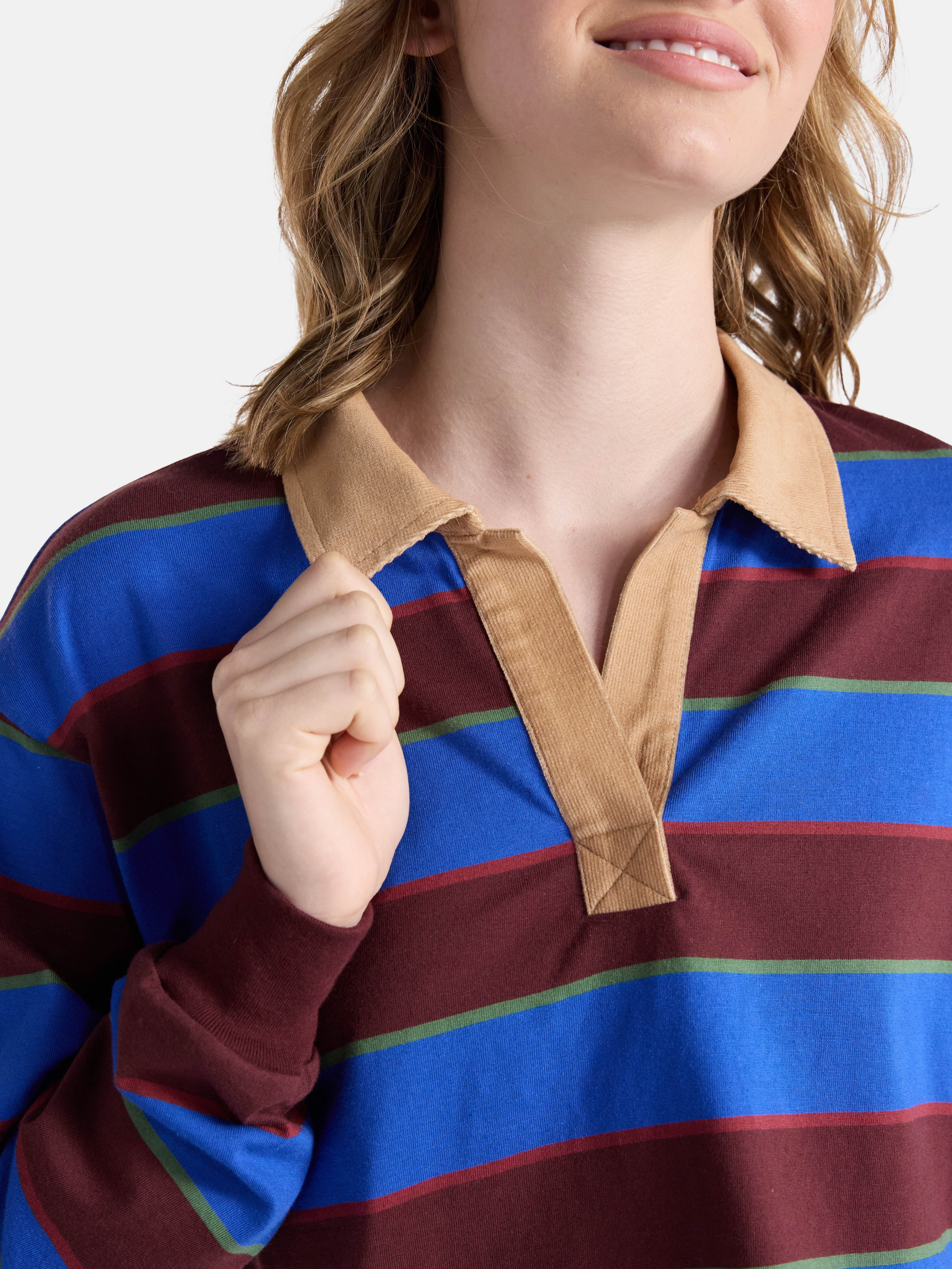 Netflix Stranger Things Cotton Rugby Polo from No Boundaries, Women’s and Women’s Plus