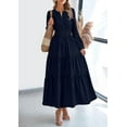 thumbnail image 4 of PRETTYGARDEN Women's Elegant Maxi Dresses Long Sleeve V Neck Flowy Pockets Casual Modest Dress Fall Fashion Clothes, 4 of 8