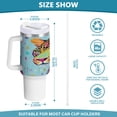 thumbnail image 3 of 40 Oz Car Handle Water Bottle Water Cup Water Bottle Water Jug Coffee Cup Travel Water Bottle Colorful Raindrop Leopards, 3 of 8