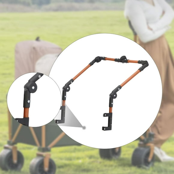 Colaxi Folding Wagon Push Handle Trolley Handle Foldable Removable Beach Cart Accessories Easy to Install Replace Part Push Pull Bar Brown