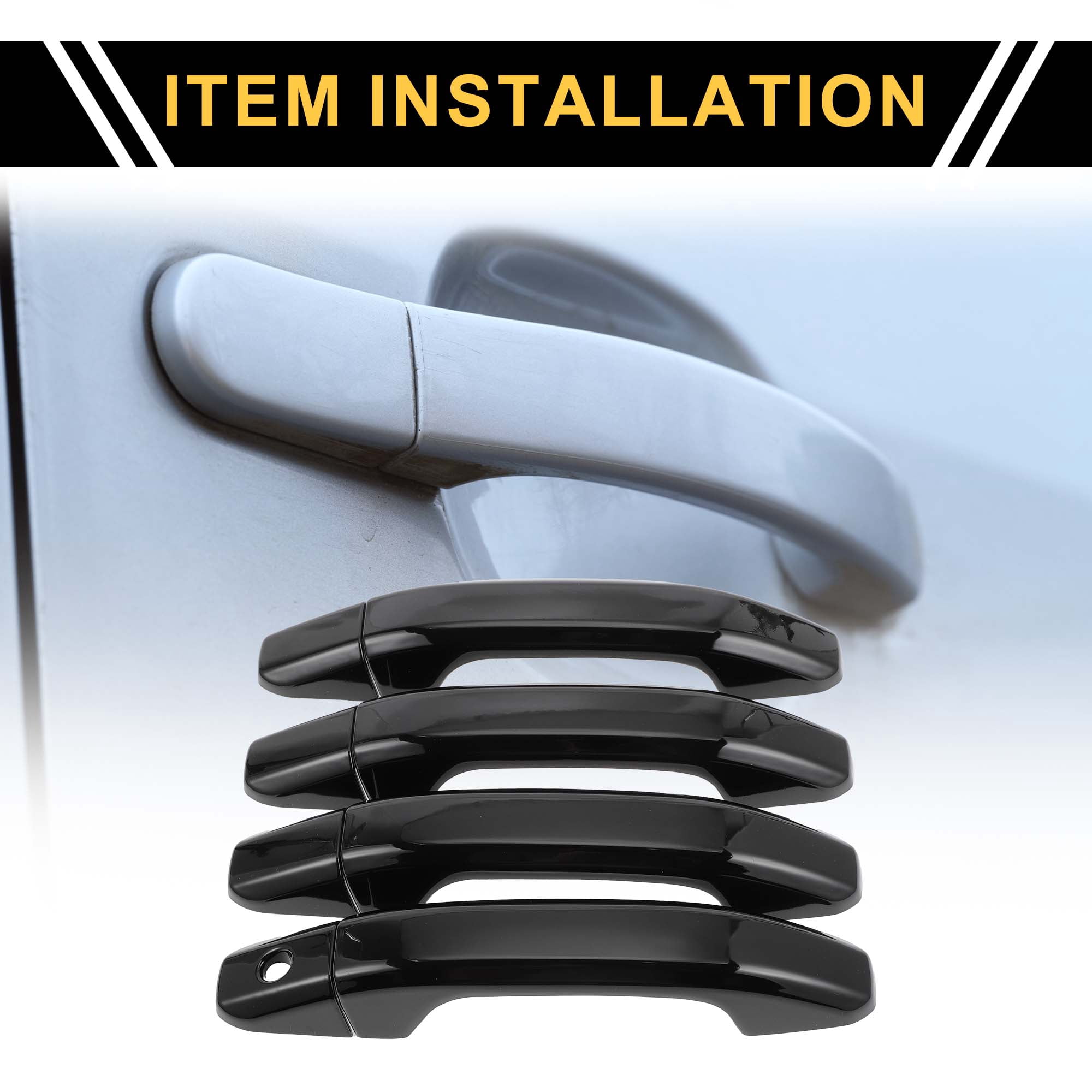 Unique Bargains Handle Cover for Chevrolet Silverado 1500 2014-2024 without Keypad Black