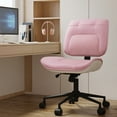 thumbnail image 2 of Erinnyees Pink Armless Office Chair: PU Leather Mid-Back, Adjustable Height & 360° Swivel Rolling Desk Chair for Home & Small Spaces, 2 of 10