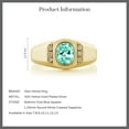 thumbnail image 6 of Gem Stone King 1.26 Ct Blue Apatite White Created Sapphire 18K Yellow Gold Plated Silver Men's Ring, 6 of 6