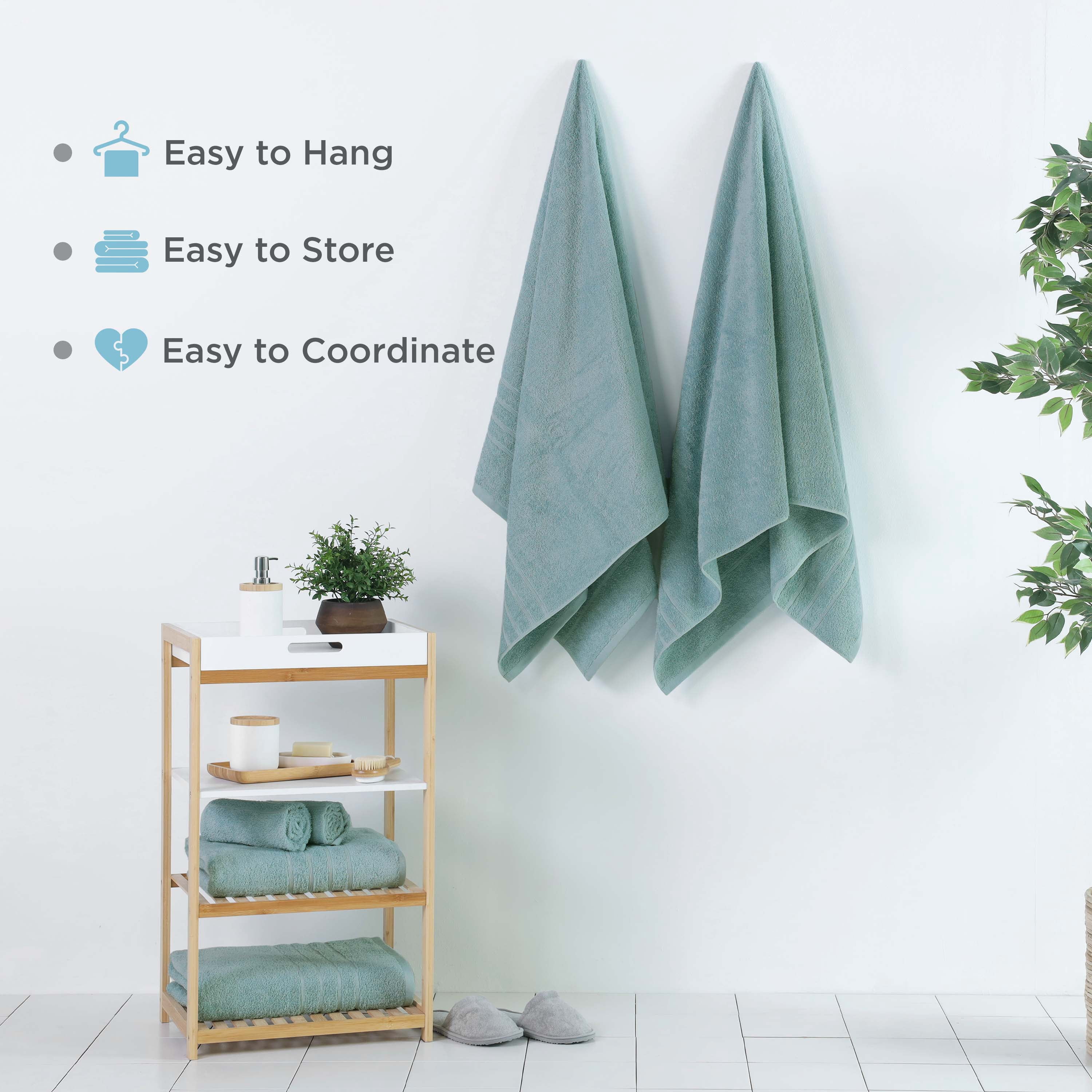 Martex 2-Pack Bath Sheet Set | 100% Cotton Extra Large 33" x 65" Towels | Mineral