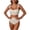 Khaki, variant on Ynynloco Women's Tie Shoulder Bikini Sets 2 Piece Striped Swimsuits High Waisted Bathing Suits