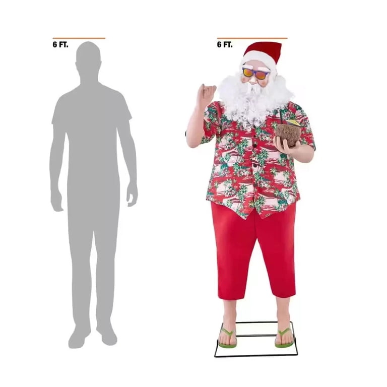 Gemmy, Beach Holiday Santa, 6 ft, Multicolor, Animated - Walmart.com