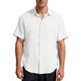 thumbnail image 2 of LTTVQM Button Down Shirt for Men Short Sleeve Casual Shirts 2026 Summer Beach Textured Shirts White 2XL, 2 of 4