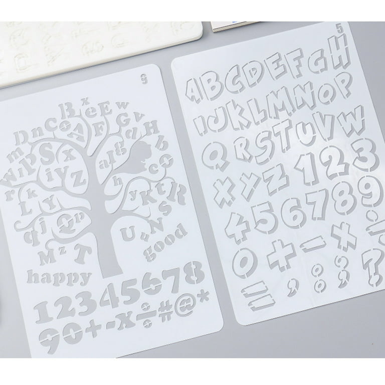 20 Pcs Hollow-out Letter/Number Stencils for Graffiti Alphabet Stencil  Plastic Letter Stencils Calligraphy Stencil 