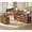 Brown, variant on 69" x 55" Farmhouse L Shaped Electric Standing Desk with 6 Drawers and Storage Shelves, Height Adjustable Computer Desk for Home Office