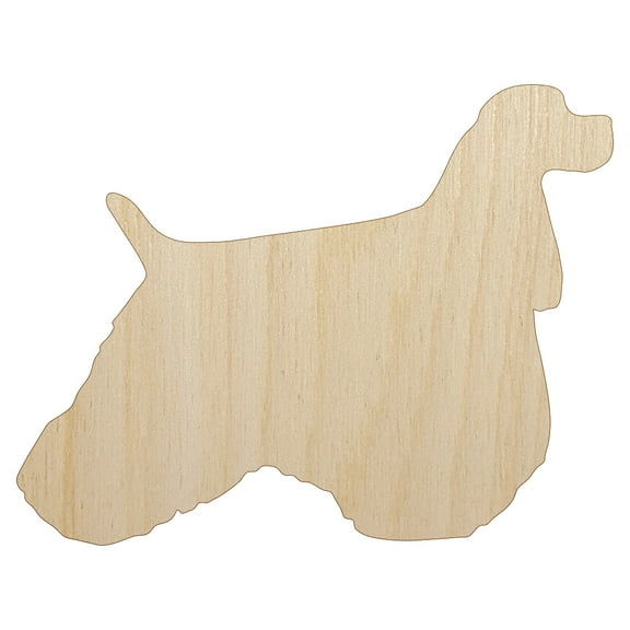 American Cocker Spaniel Dog Solid Wood Shape Unfinished Piece Cutout Craft DIY Projects - 4.70 Inch Size - 1/8 Inch Thick
