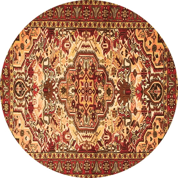 Ahgly Company Indoor Round Persian Orange Traditional Area Rugs, 8' Round