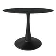 thumbnail image 5 of LeisureMod Round Dining Table Modern 40" Sintered Stone Tabletop with Black Steel Pedestal Base for Kitchen and Living Room Bristol Series in Black, 5 of 10