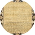 thumbnail image 1 of Ahgly Company Tapis Rond Abstrait Chrome Or Jaune, 5 Pieds Rond, 1 of 6