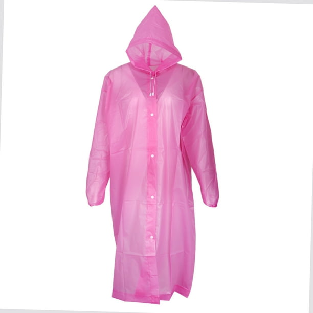 Impermeables EVA portatiles para adultos Ponchos de lluvia reutilizables con capuchas cordon Impermeables ligeros rosado Sharpla Impermeable impermeable para adultos Walmart en linea