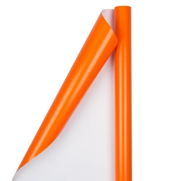 JAM Glossy Wrapping Paper, 25 Sq ft, 1/Pack, Orange All Occasion Gift Wrap